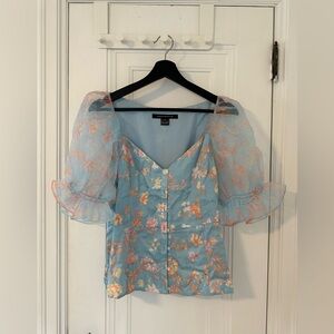 French Connection Elitan River Floral Top Blouse Womens Medium